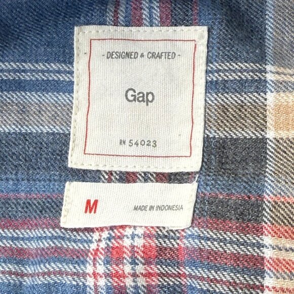 Gap Button Front Long Sleeve Shirt NEW Blue Plaid Mens Medium - Picture 10 of 11